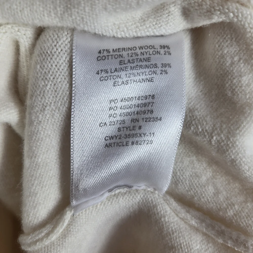 Aritzia Sunday Best Size L Cream Merino Wool Daisy Sweater Daisies Flower Print - Picture 16 of 16